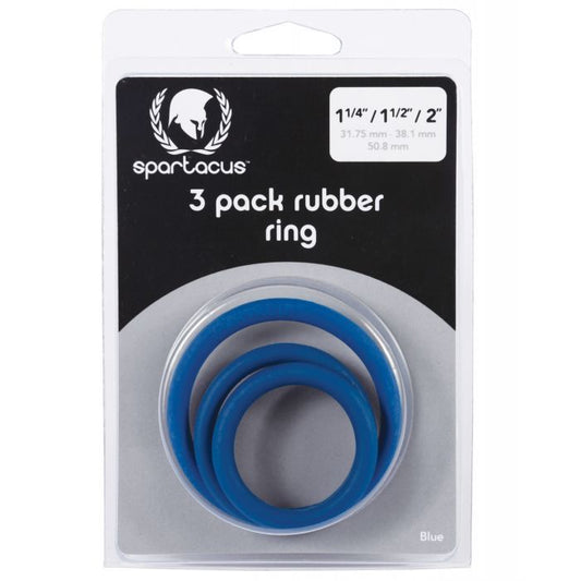 SPARTACUS RUBBER COCK RING - BLUE