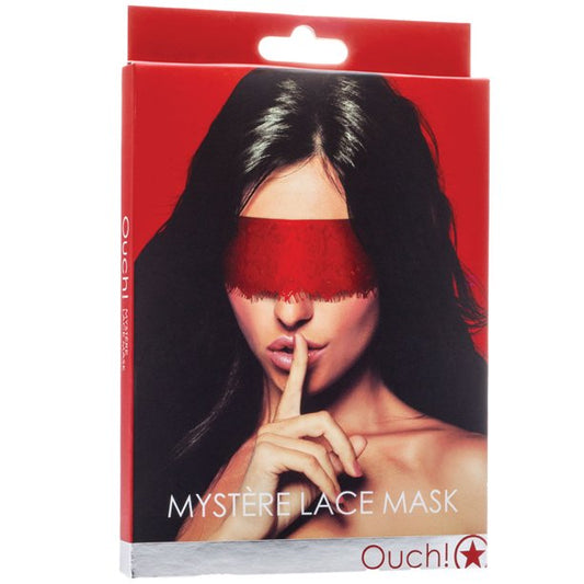 OUCH MYSTERE LACE MASK RED