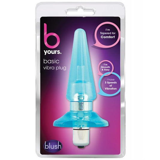 BLUSH B YOURS BASIC VIBRA PLUG - BLUE