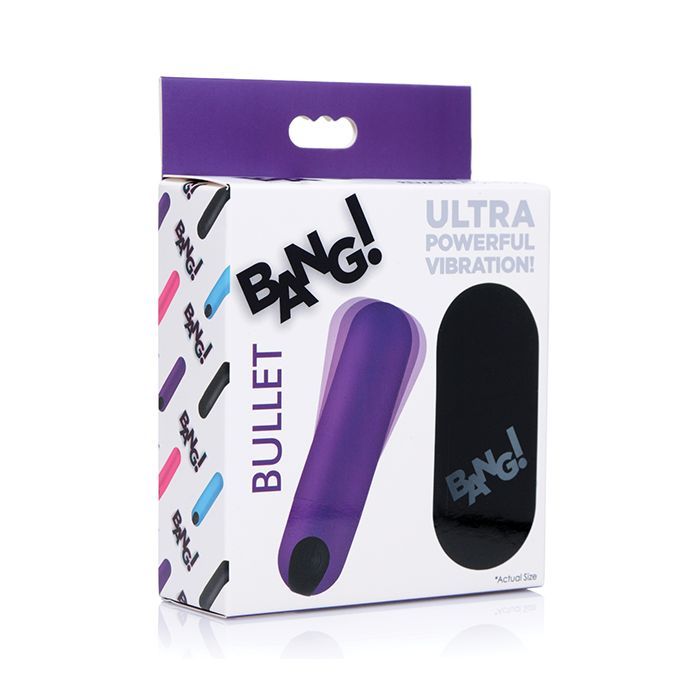 BANG! VIBRATING BULLET W/REMOTE - PURPLE