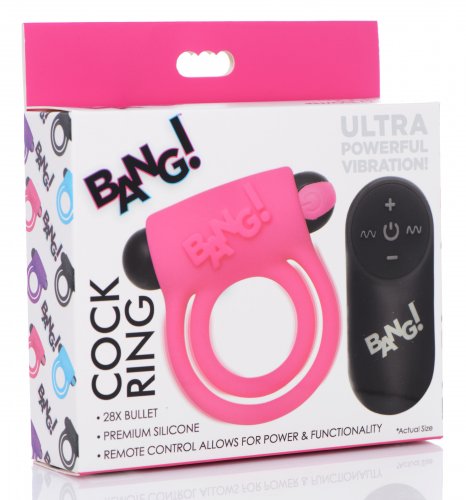 BANG! VIBRATING RING W.REMOTE - PINK