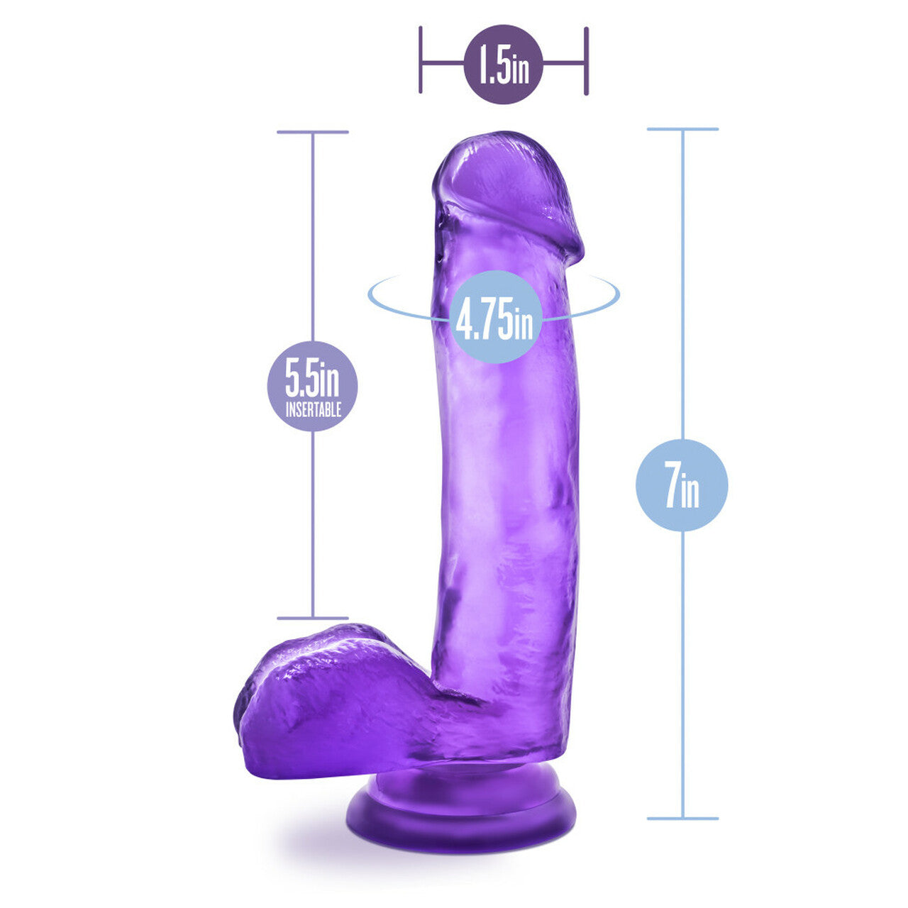 BLUSH B YOURS SWEET N HARD 1 W/ SUCTION CUP - PURPLE